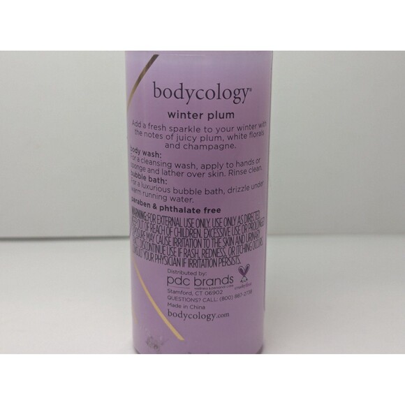 4/$12 Bodycology Winter Plum 2 In 1 Body Wash & Bubble Bath - Picture 3 of 4